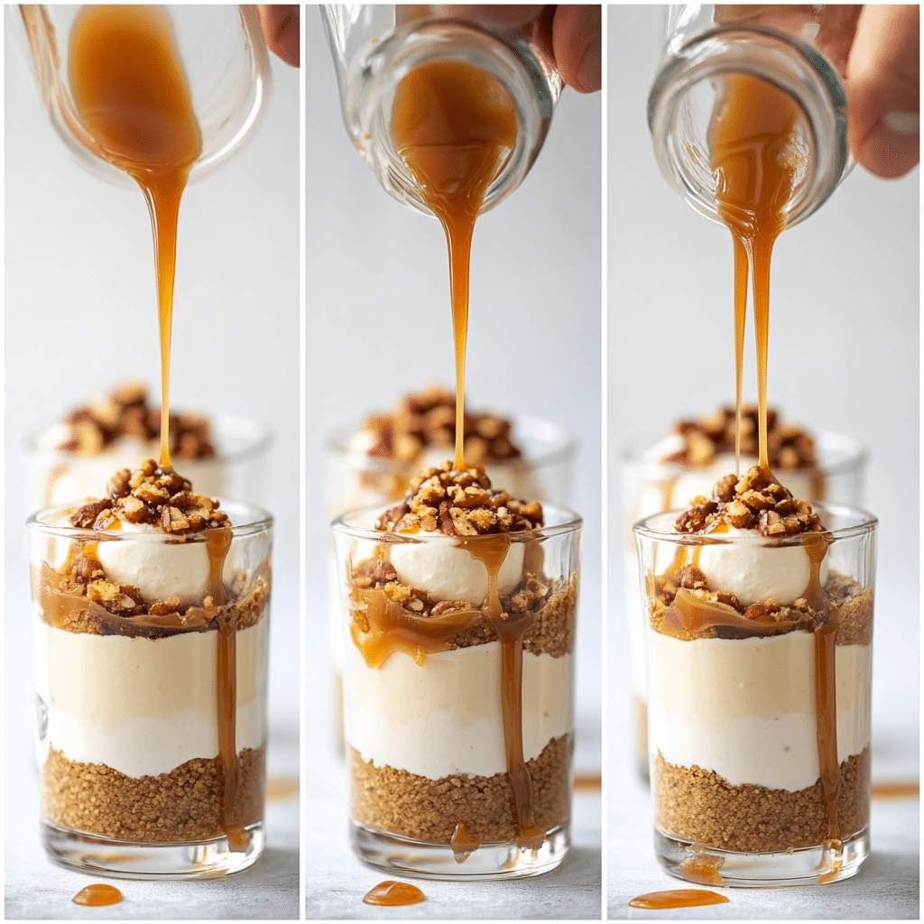 No Bake Caramel Cheesecake Shooters – A Simple & Irresistible Treat 10 layering no bake caramel cheesecake shooters